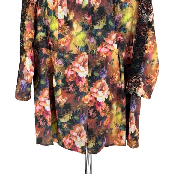 Simply Be Floral Long Sleeve Lace Detail Romper size 18 NWT - Picture 3 of 11